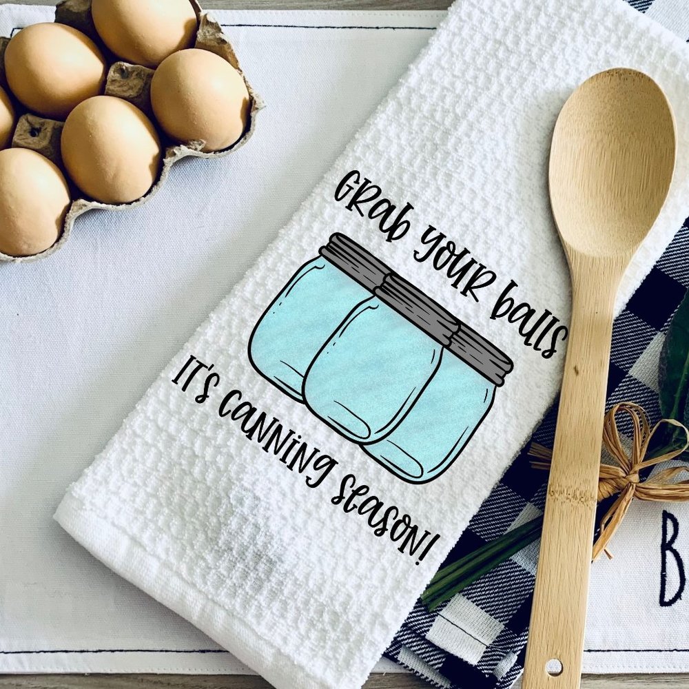 TEA TOWEL-I WISH I WAS A BALLER-CANNING PUN-Kitchen Towel-Person…